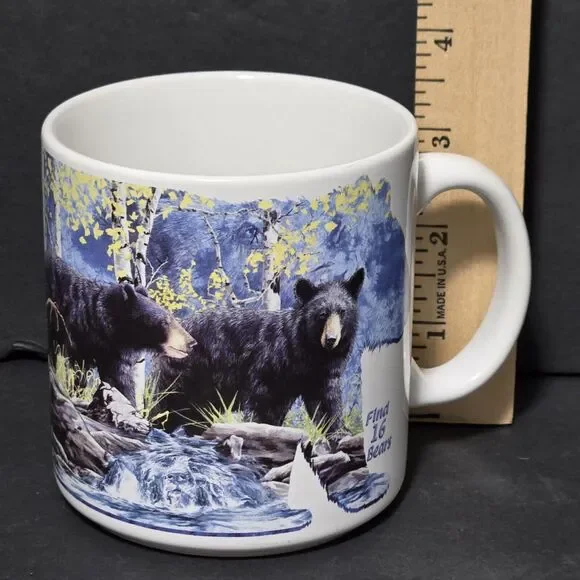 Bears Ceramic Mug By Gardner ~ Hidden Images Mug Collection~Find 16 Bears - Picture 9 of 10